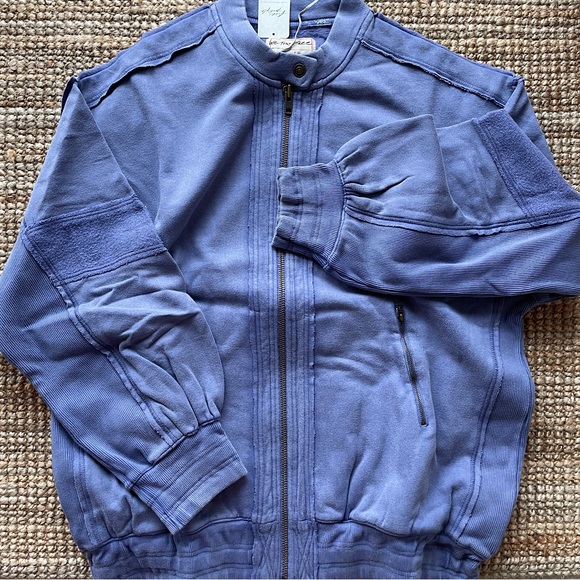 NEW Free People Lou Moto Zip Jacket In Prep Peri - Picture 8 of 14